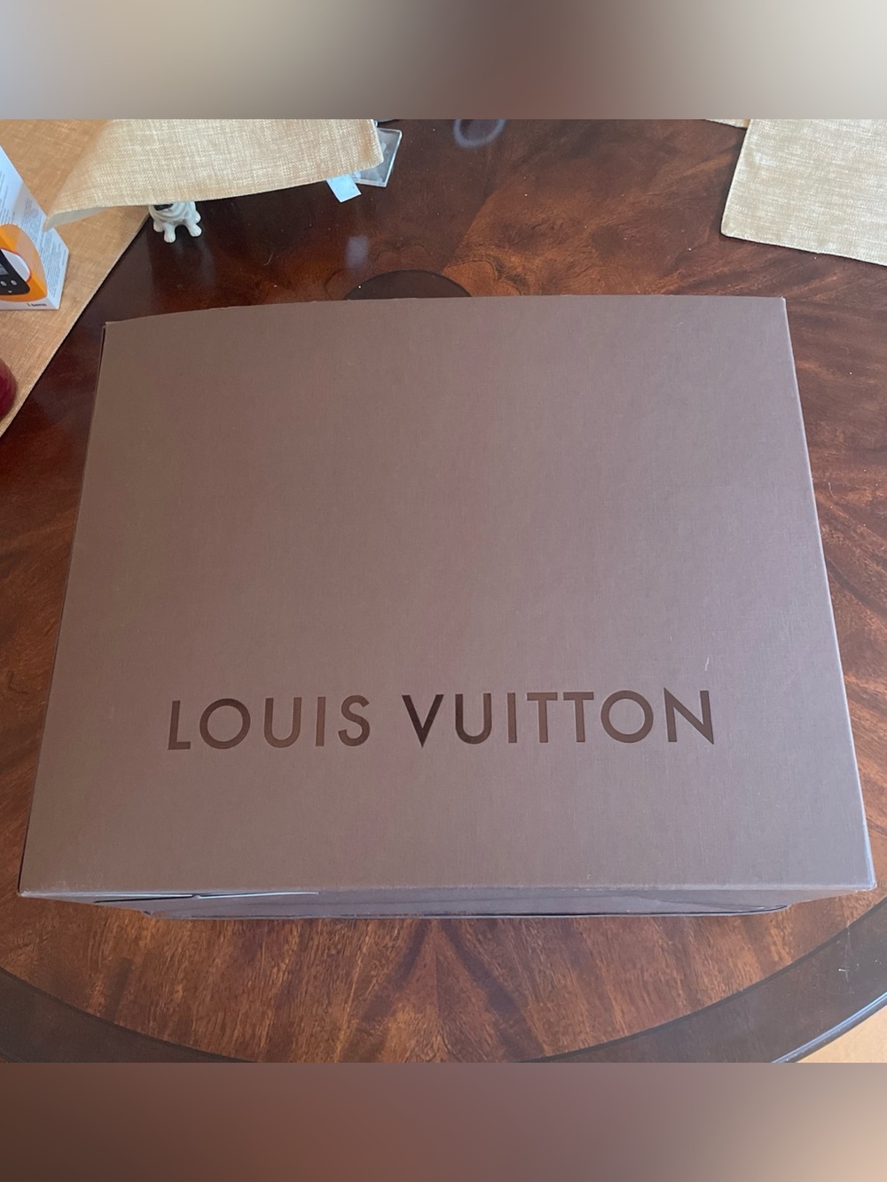 Louis Vuitton Large Dark Brown/Grey Purse Storage Gift Box 17X13.5X10